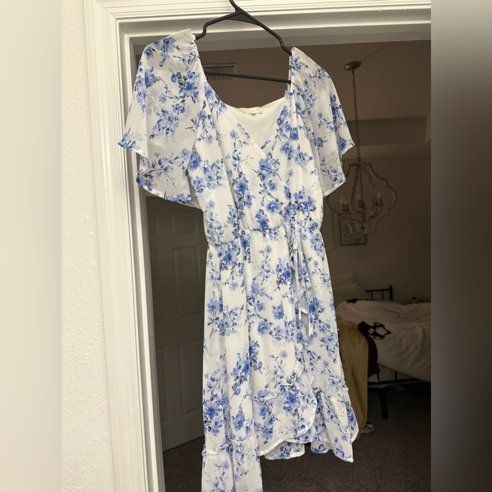 XS blue flower dress from altard state